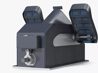 Aircraft Rudder Pedals Unit Simplified 3D model