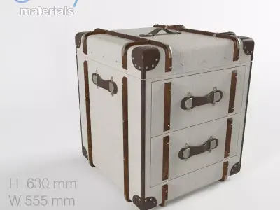 RH Richards Trunk 2-Drawers Cube 3D model