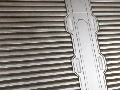 Sci-Fi Industrial Metal Panel PBR Seamless Texture