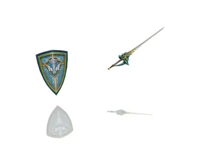 Noble Guard - Sword and Shield Low-poly 3D model