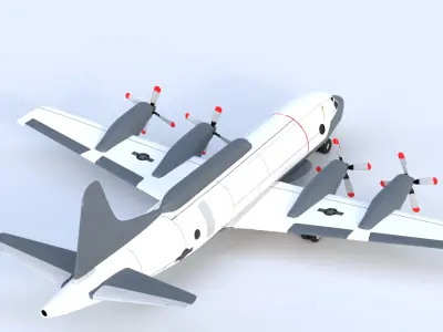 Lockheed EP-3E Aries II - THE EAVESDROPPER -  Low-poly 3D model