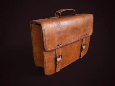 Vintage Leather Briefcase  Low-poly 3D model