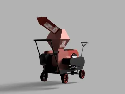 Shredder wood chipper Low-poly 3D model