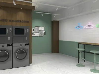 Coin Laundromat 01 commercial 3D model