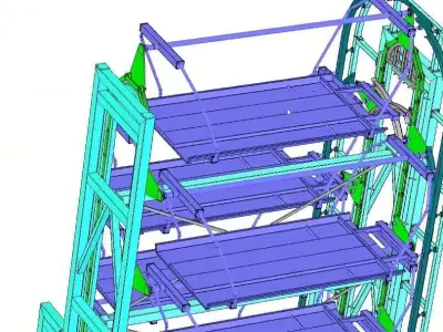 Rotary Car Parking System  - 10-Car Automated Smart Car Stacker 3D model