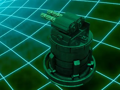 Gatling Turret Tabletop Mini 3D print model