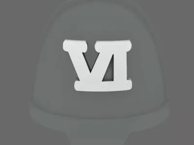 Space Knights V10B Standard Roman Numeral 06 Shoulder Symbols 3D print model