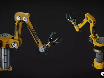 Robotic Machine Arm  Low-poly 3D model