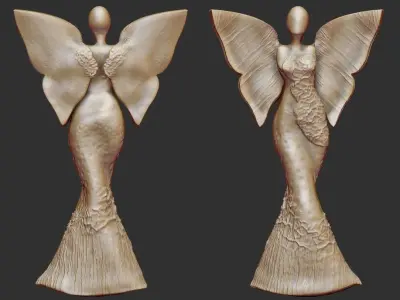 clay angel sculpture 3D print model