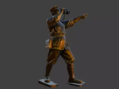 Military sculpture warrior  military battle war hero  soldier 3D print model 24