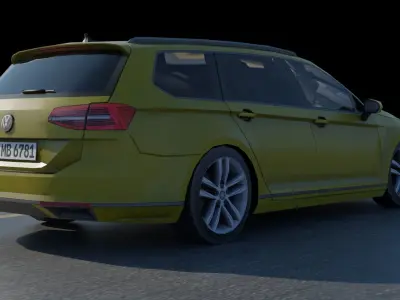 ACCIDENT WV PASSAT  Low-poly 3D model