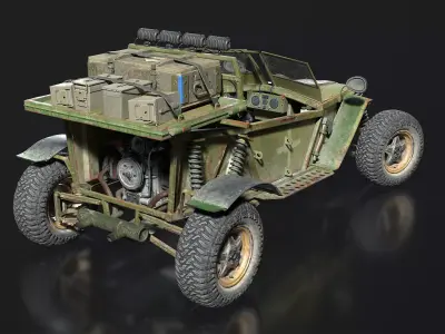 Military Buggy Low-poly 3D model