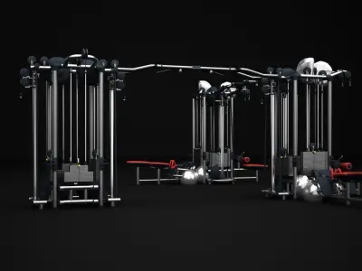 Multistation Fitness Cable Collection 3D Model Pack