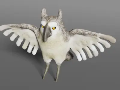 owlet animated Low-poly 3D model