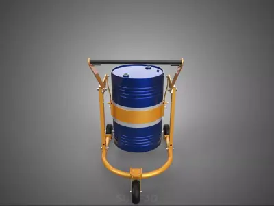 FUEL DRUM BARREL TROLLEY CART BARROW HAND TRUCK LIFTING HOLDER 3 3D model