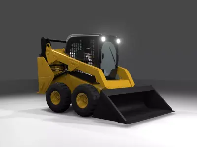 Realistic Skid Steer Loader 3D Model PBR Game Ready Free 3D model