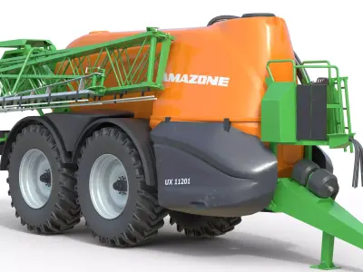 Amazone UX 11201 Trailed Field Sprayer Low-poly 3D model