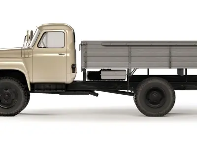 GAZ 53 flatbed body 1961 3D model