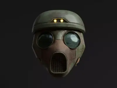 Helmet Sci-fi Gas Mask Visor   Free 3D model