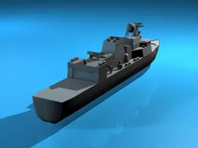 Frigate ship 3D model
