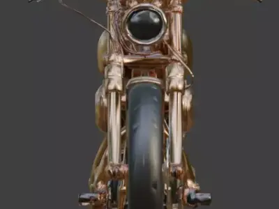 Steampunk High-Performance Motorcycle 3D Model Low-poly 3D model