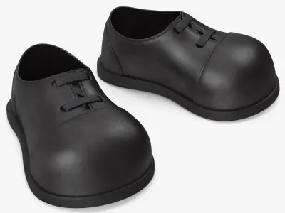 Cartoon Leather Shoes Black 3D model