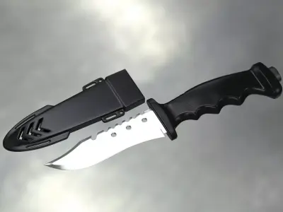 knife with holster  3D model