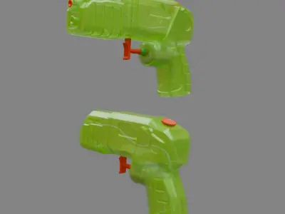 10 Water Guns for one hand 3D Model Pack