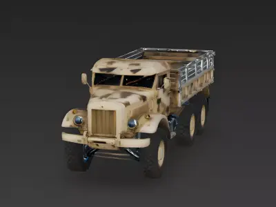 Modern Heavy Military Transport Truck 3D Model Low-poly 3D model
