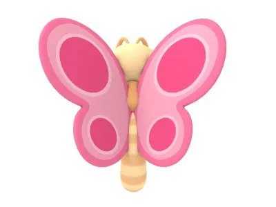 Cartoon Butterfly 3D model