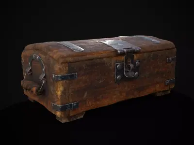 Old Rustic Rose Wood Chest Low-poly 3D model