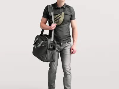 Humano Traveling Man with suitcase 2206-8 3D model