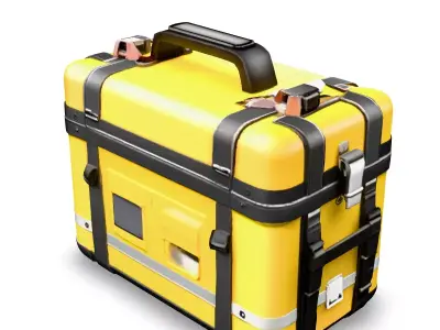 HighTech Yellow Storage Case Low-poly 3D model