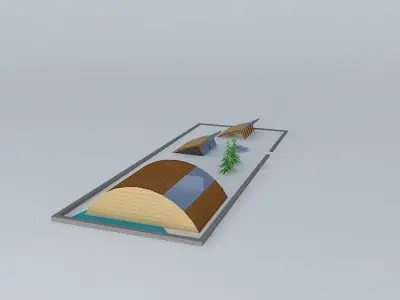 modern house with stuff Free 3D model