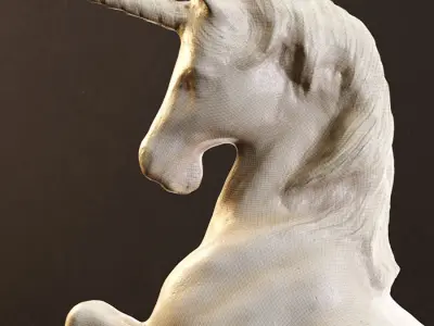 Unicorn sculpture 3D print model