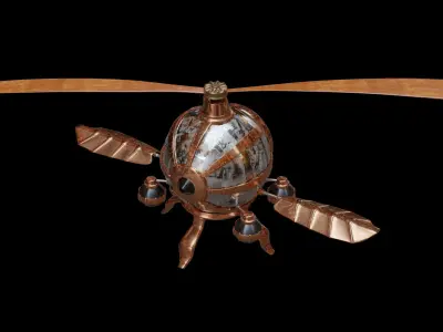3D Steampunk Helicopter 3D model