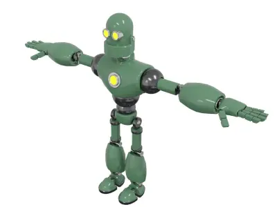 Low Poly Robot Rigged and Animated  Low-poly 3D model