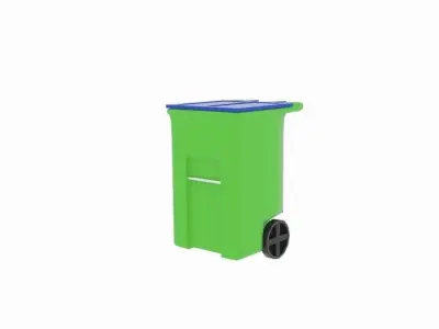 Wheeled Garbage Bin Low-poly 3D model