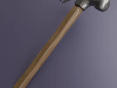 5 Black  White Hammers  Low Poly PBR Tool Pack Low-poly 3D model