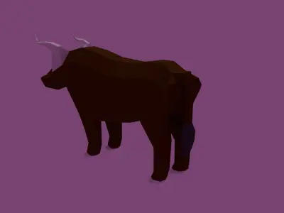 Low poly Bull Low-poly 3D model
