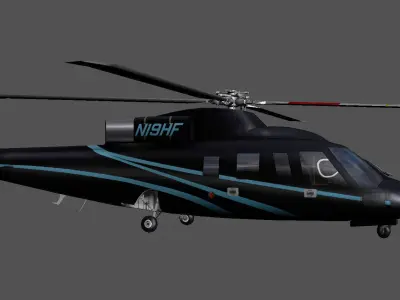 Sikorsky S-76B N19HF HeliFlite Low-poly 3D model