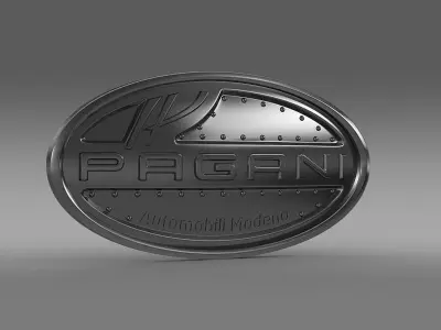 pagani logo 3D model by Sergey