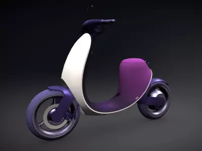 Scooter Low-poly 3D model 2