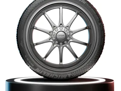 High-Detail Realistic Wheel Concept Design - 4K Textures Low-poly 3D model V1