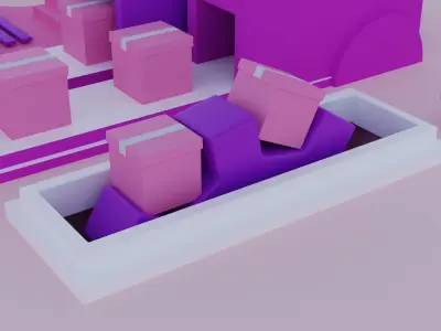 Box Packing Facility Art 3D model