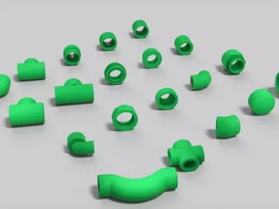 PRRC Pipe Fittings 3D Model Bundle 3D model