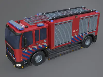 Dutch Firetruck 3D model