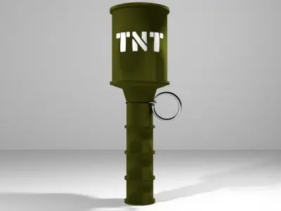 Hand Grenade Anti-tank Throwing Stick 3D model