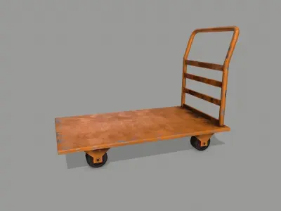 Trolley hand truck Low-poly 3D model shop