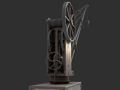 Dock Crane Low-poly 3D model